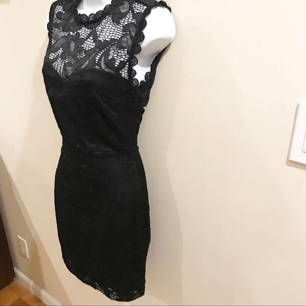 Nasty Gal Black Lace Mini Bodycon Dress Small - Picture 6 of 15
